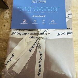 Gray Brushed Microfiber Duvet Cover Set